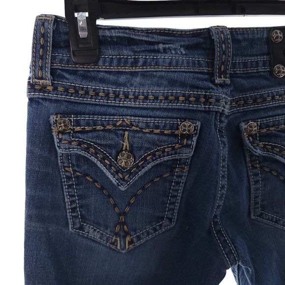 Miss Me JPW5069-3 Women's Sz 28 Low Rise Bootcut Denim Blue Jeans - Picture 10 of 14